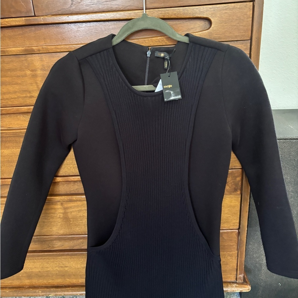 Maje paris NWT Hiver Black Dress knit size 1